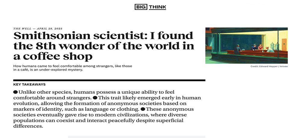 "I found the Eighth Wonder of the World in a Coffee Shop" in Big Think