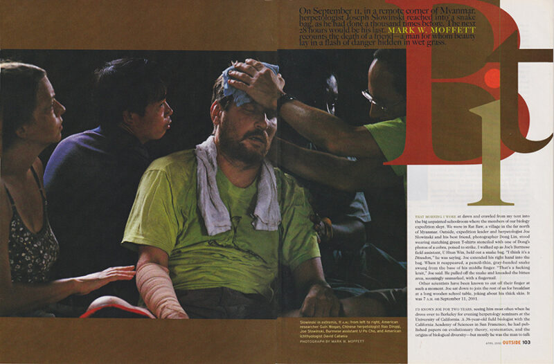 My Outside magazine story of the tragic death of cobra expert Joe Slowinski on an expedition into northern Myanmar